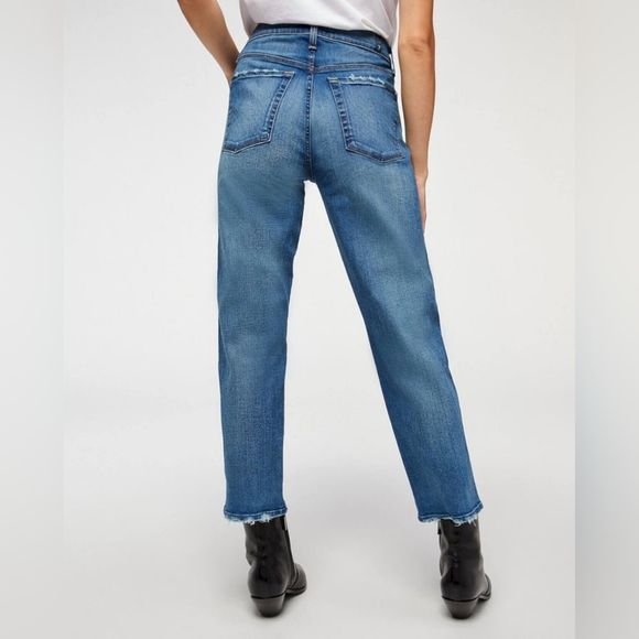 7 For All Mankind High Waist Cropped Straight Jeans NWT - Picture 3 of 11